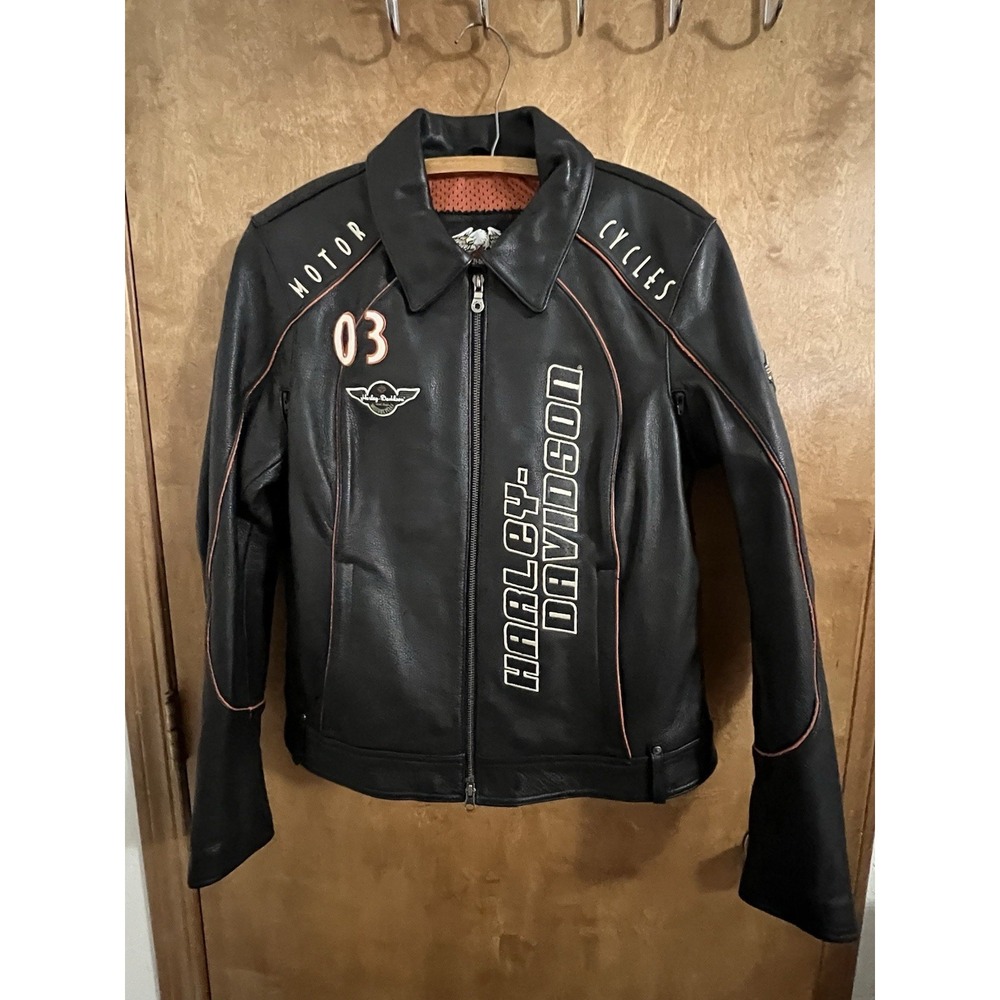Harley Davidson Black Leather Jacket Rare Coastline 97170-07VW WOMENS XL Mint